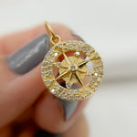 Load image into Gallery viewer, 14k Solid Gold Diamond Circle Charm. GDP484
