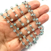 Aquacalcy Black Rhodium 925 Sterling Silver Wire Chain.