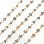 Load image into Gallery viewer, Smoky Quartz Rose Gold Plated Wire Chain. SMQ13
