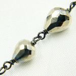 Load image into Gallery viewer, Steel Pyrite Tear Drop Shape Oxidized Wire Chain. PYR37
