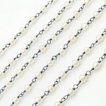 Load image into Gallery viewer, Freshwater Pearl Round Shape Oxidized Wire Chain. PRL19
