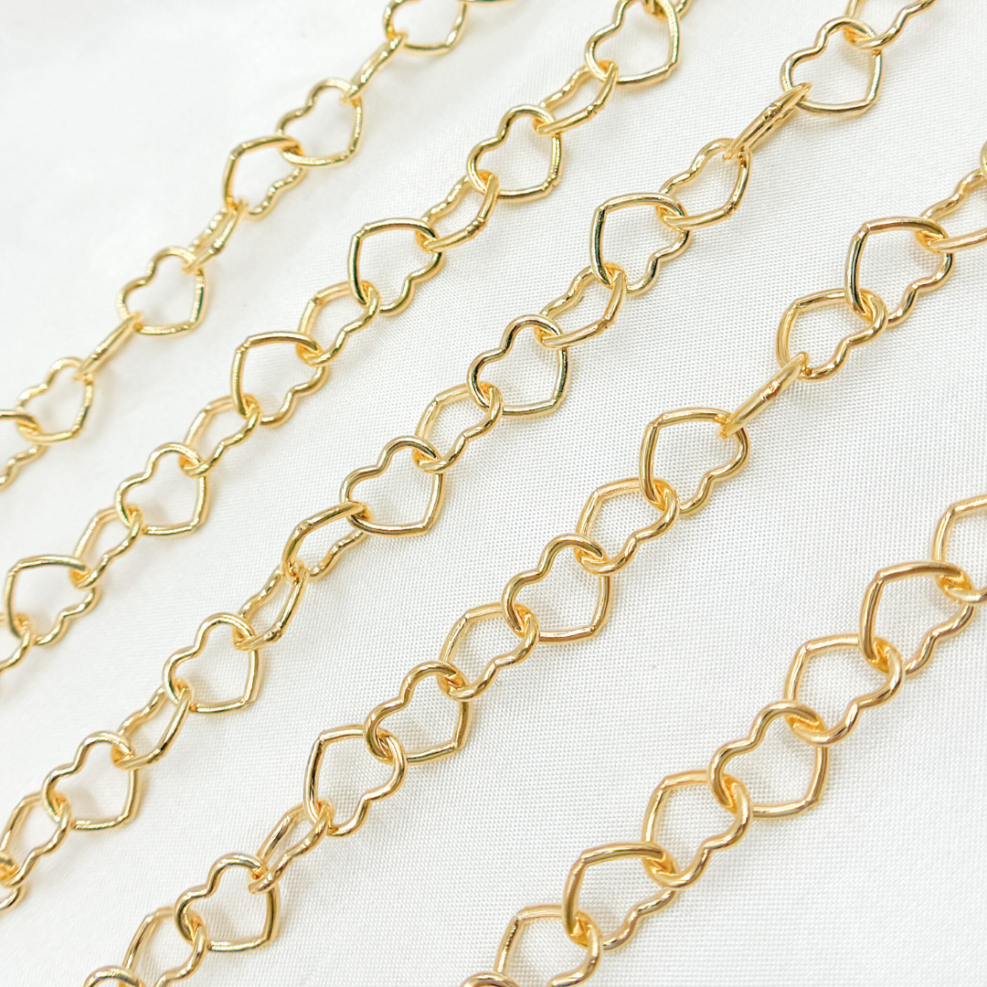14k Gold Filled Smooth Heart Link Chain. 1408GF