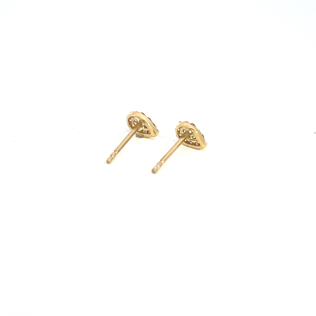 14k Solid Yellow Gold Diamond Drop Studs. GDT02