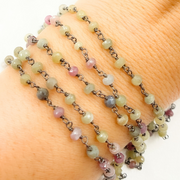 Multi Sapphire Oxidized Wire Chain.