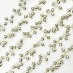 Load image into Gallery viewer, Steel Pyrite Cluster Dangle 925 Sterling Silver Wire Chain. PYR61
