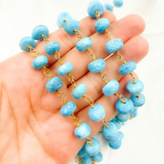 Turquoise Gold Plated Wire Chain.