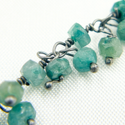 Emerald Cluster Dangle 3.5mm Oxidized Wire Chains