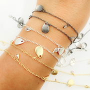 CZ Pear Shape & Pear Curved Shape Alternate Dangle Wire Chain.