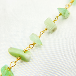 Load image into Gallery viewer, Chrysoprase Organic Shape Gold Plated Wire Chain. CHR17
