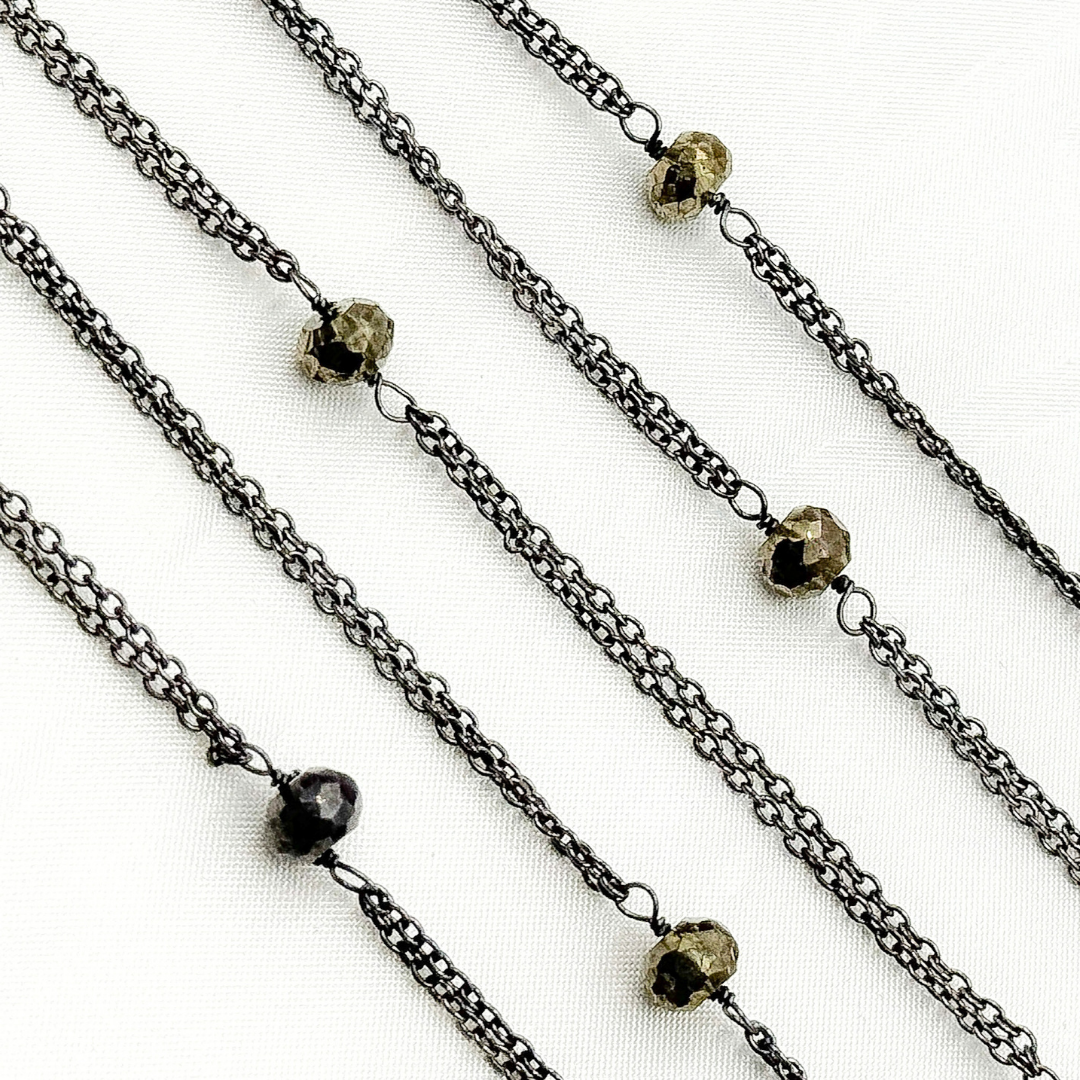 Pyrite Double Oxidized Connected Wire Chain. PYR21