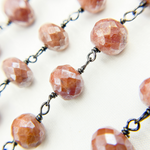 Load image into Gallery viewer, Coated Peach Quartz Oxidized Wire Chain. CQU38
