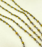 Load image into Gallery viewer, Gold Pyrite Wire Wrap Chain. PYR14
