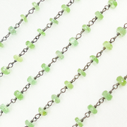 Green Kyanite Oxidized Wire Chain. 