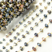 Coated Cats Eye Gold Plated Wire Chain.