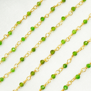 Chrome Diopside Wire Wrap Chain.
