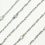 Load image into Gallery viewer, Coated Labradorite CZ Combination Oxidized Wire Chain. CLB29
