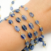 Kyanite Oval Shape Gold Plated Wire Chain.