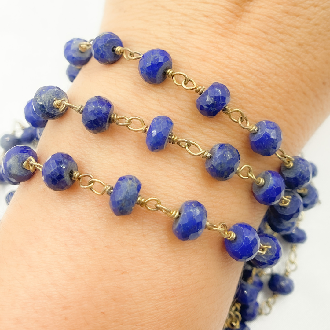 Lapis Lazuli Gold Plated Wire Chain. LAP1