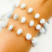 Blue Opal Gold Plated Chain