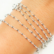 Hematite 925 Sterling Silver Wire Wrap Chain.