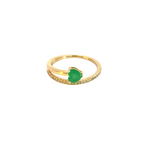 Load image into Gallery viewer, 14k Solid Gold Diamond and Emerald Spiral Heart Ring. GR96243EM5
