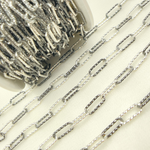 Load image into Gallery viewer, 925 Sterling Silver Diamond Cut Paperclip Link Chain. V9SB
