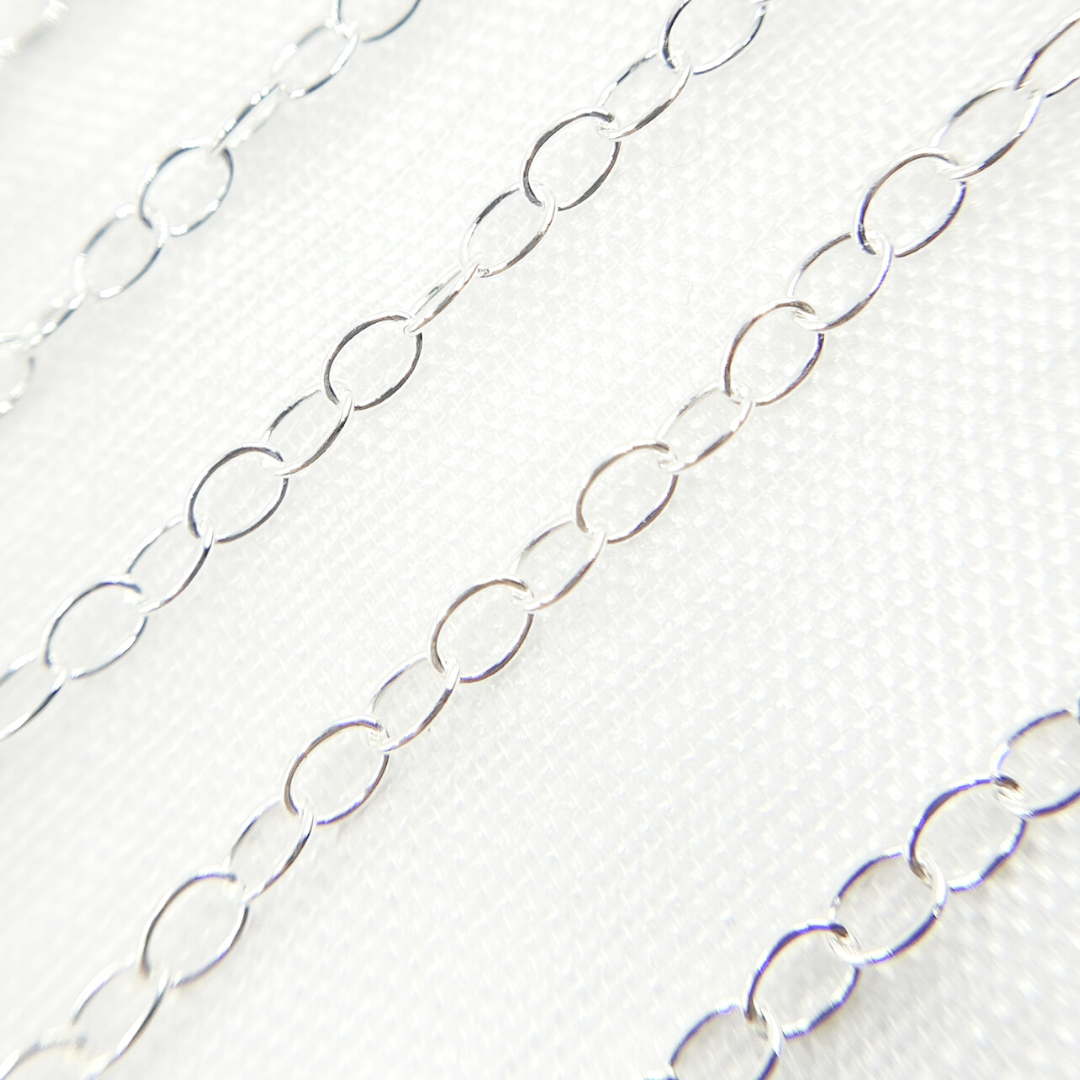 925 Sterling Silver Smooth Oval Link Chain. V190SS