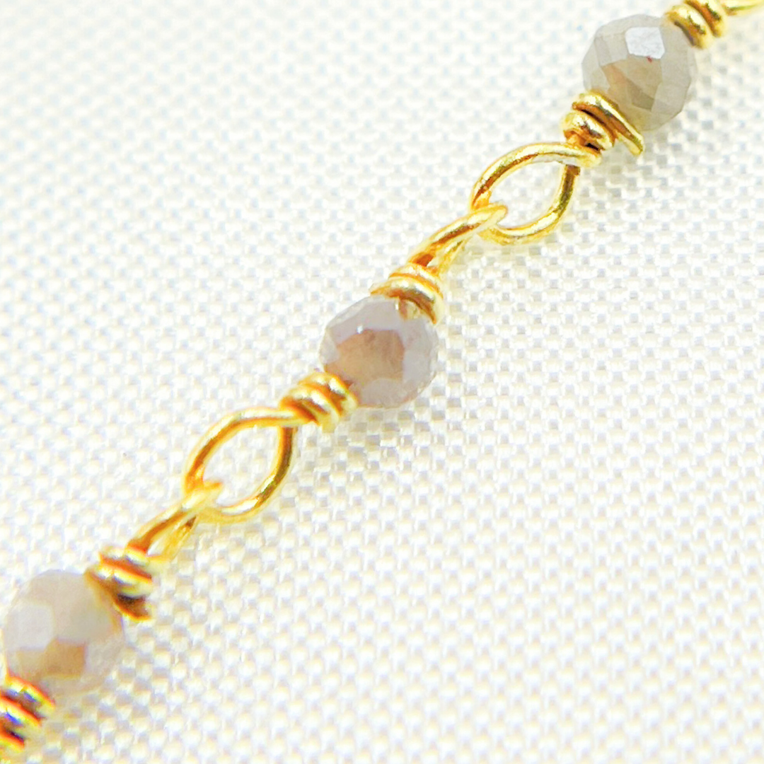 Coated Blue Moonstone Wire Chain. CMS57