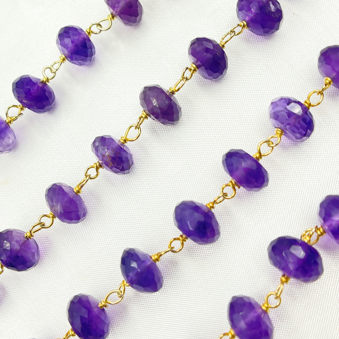 Amethyst Gold Plated Wire Chain. AME1