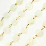 Load image into Gallery viewer, Coin Shape Moonstone Gold Plated Wire Chain. MS50
