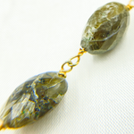 Load image into Gallery viewer, Labradorite Oval Shape Gold Plated Wire Chain. LAB79
