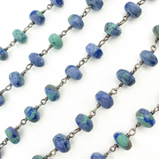 Azurite Malachite Oxidized Wire Chain. AZM3