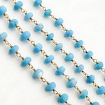 Load image into Gallery viewer, Turquoise Rondel Shape Gold Plated Wire Chain. TRQ49
