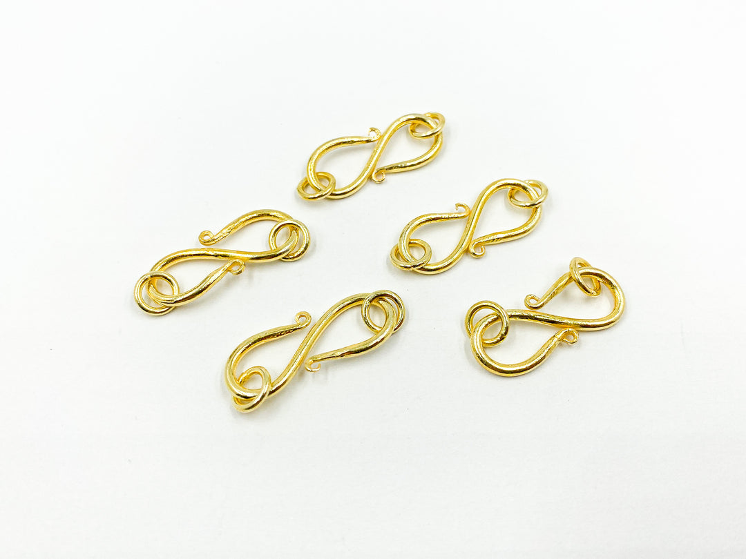 925 Sterling Silver Gold Plated Hook 25x10mm. Hook1