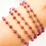 Dyed Ruby Oxidized Wire Chain.