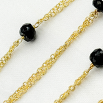 Load image into Gallery viewer, Black Spinel Double Gold Plated Connected Wire Chain. BSP33
