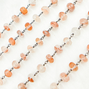 Strawberry Quartz Oxidized Wire Chain.