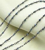 Load image into Gallery viewer, Coated Blue Quartz Wire Wrap Chain. CQU18
