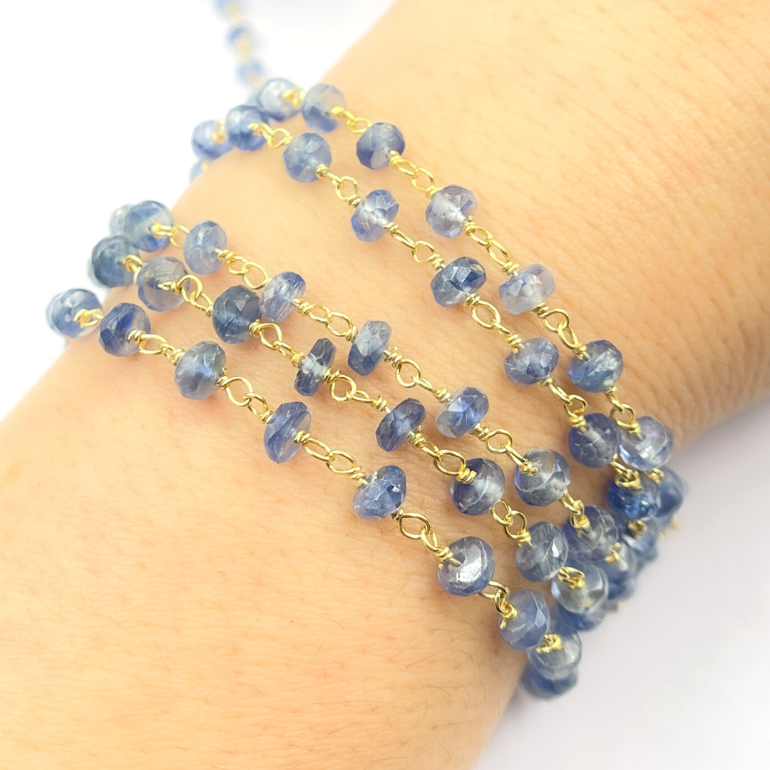 Kyanite Gemstone Wire Wrap Chain. KYA7