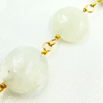 Load image into Gallery viewer, Coin Shape Moonstone Gold Plated Wire Chain. MS50
