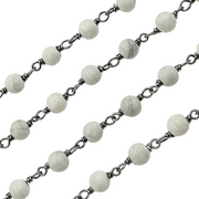 Howlite Gemstone Round Shape Chain.