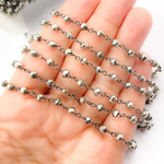 Load image into Gallery viewer, Steel Pyrite Black Rhodium 925 Sterling Silver Wire Chain. SPY5
