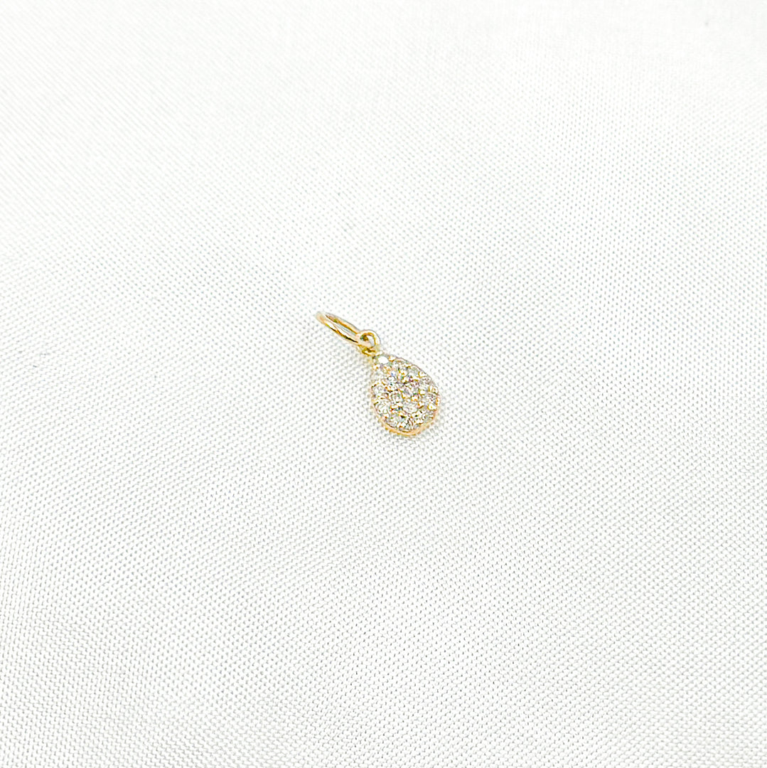 GDP400. 14k Solid Gold Diamond Drop Charm