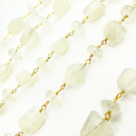 Load image into Gallery viewer, Siloni MIx Shapes Moonstone Gold Plated Wire Chain. MS49
