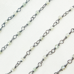 Load image into Gallery viewer, Coated Green Moonstone Oxidized Wire Chain. CMS68

