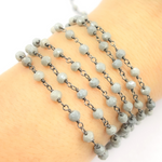 Load image into Gallery viewer, Coated Gray Quartz Wire Chain. CQU23
