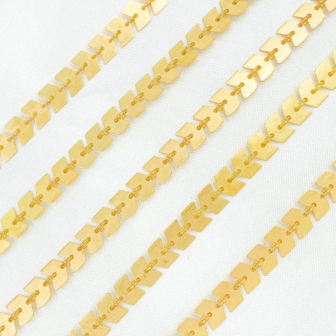 Gold Plated 925 Sterling Silver Chevron Chain. X6GPM