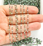 Load image into Gallery viewer, Chrysoprase Gemstone Faceted Wire Wrapped Chains. CHR8
