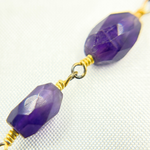 Load image into Gallery viewer, Amethyst Oval Faceted Shape Gold Plated Wire Chain. AME15
