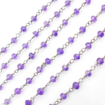 Load image into Gallery viewer, Amethyst Gemstone Oxidized 925 Sterling Silver Wire Chain. AME8
